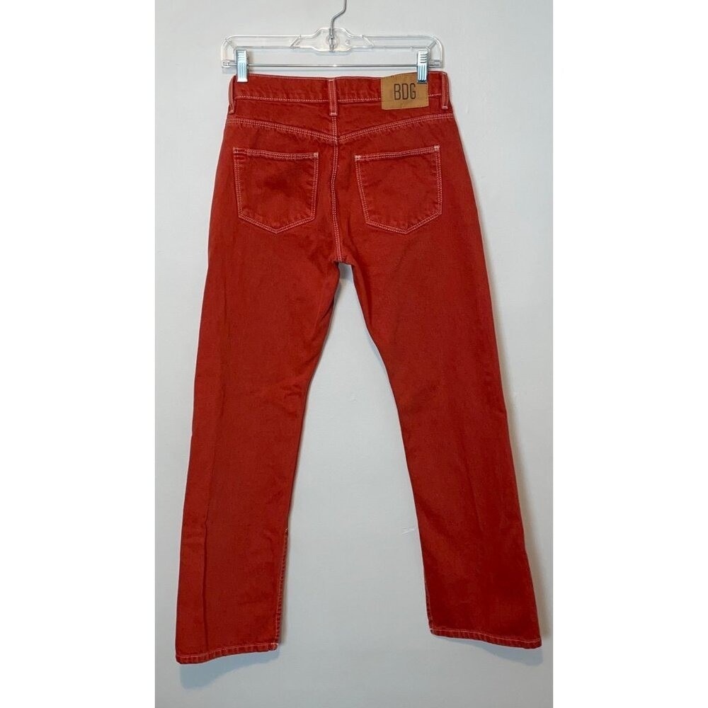 BDG Split Hem Jeans Burnt Orange Retro Bohemian 70s 90s Festival Hippie Size 26 - Picture 4 of 7